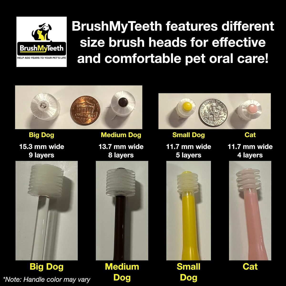 Close up of soft bristles on Brush My Teeth tool