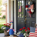 Watayo summer holiday yard statue outfit with red white and blue pattern