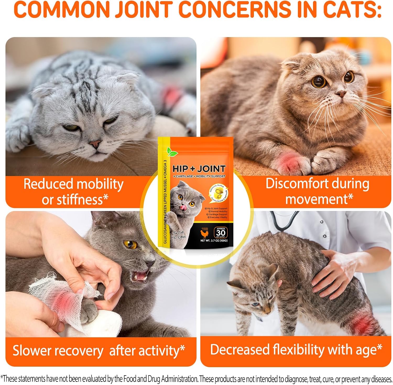 100g pack of Ruduwu hip and joint bites for cats