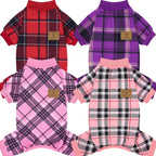 XPUDAC 4 Pack Dog Pajamas Striped Dog Clothes for Small Medium Dogs Girl Boy Comfy Puppy Outfit Doggy Jammies Onesie Pet Costume, Blue, Grey, Green, M - Image 12