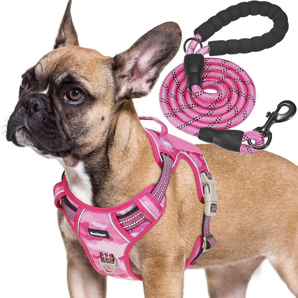 Beebiepet tactical service dog vest triangular metal leash rings close up