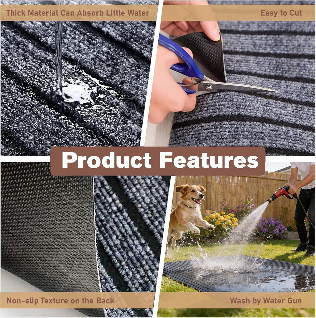 Bhyhok crate mat placed under large wire dog kennel