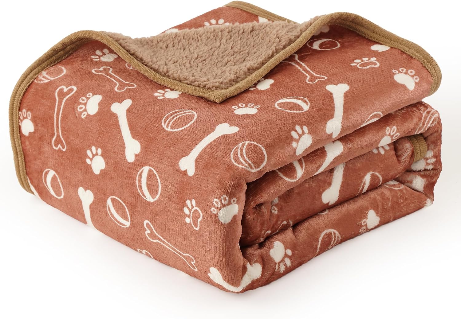 Waterproof Dog Blankets Pet Blanket 50"x60", Soft Fluffy Sofa Car Bed Protector, Reversible Sherpa Fleece Dog Blanket for Large Dogs(Dark Grey-Paws) - Image 14