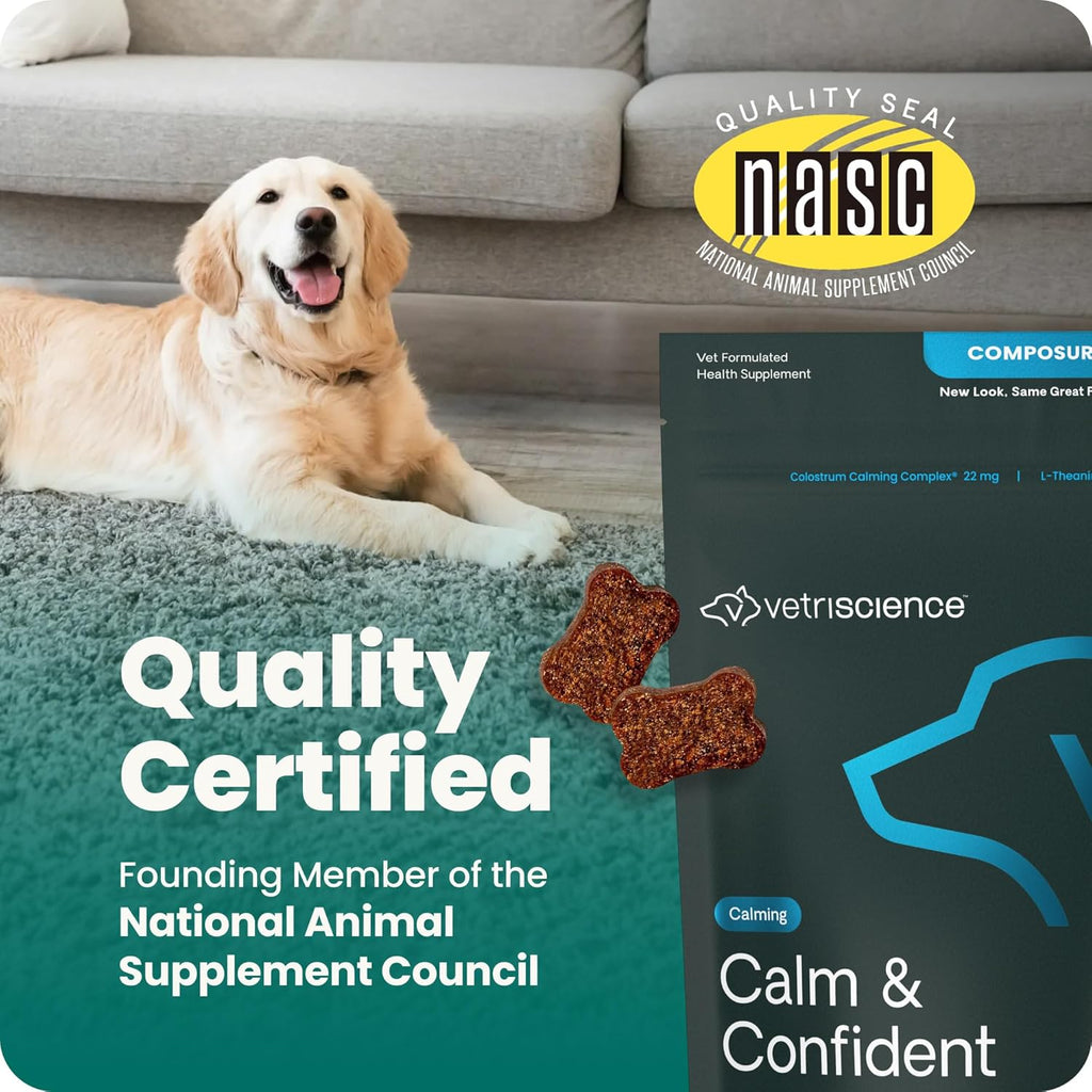 VetriScience non sedative dog calming bites nutritional information panel