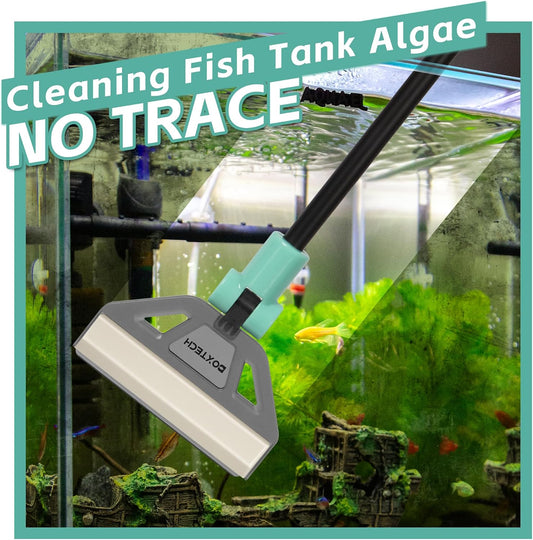 Close up of the stainless steel blades on the premium aquarium glass cleaner.