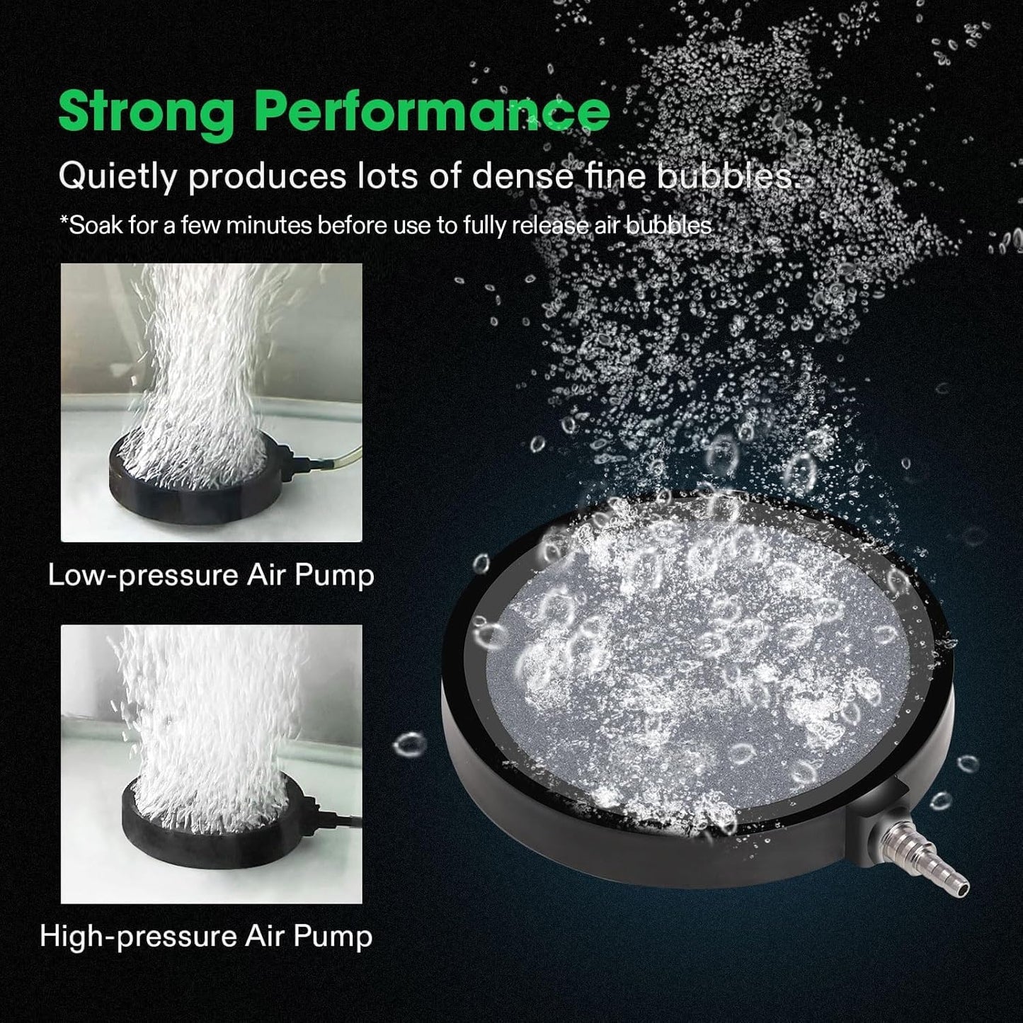 VIVOSUN aquarium aeration disc side view highlighting the protective plastic shell structure.
