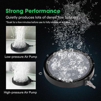 VIVOSUN aquarium aeration disc side view highlighting the protective plastic shell structure.