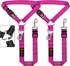 Removable Dog Seat Belt Harness for Car, 3 in 1 Pet Dog Car Seatbelt Leash, Retractable Restraint Secures to Vehicle Headrest & Adjustable Reflective Bungee Dog Seatbelt Tether, Blue and Black - Image 14
