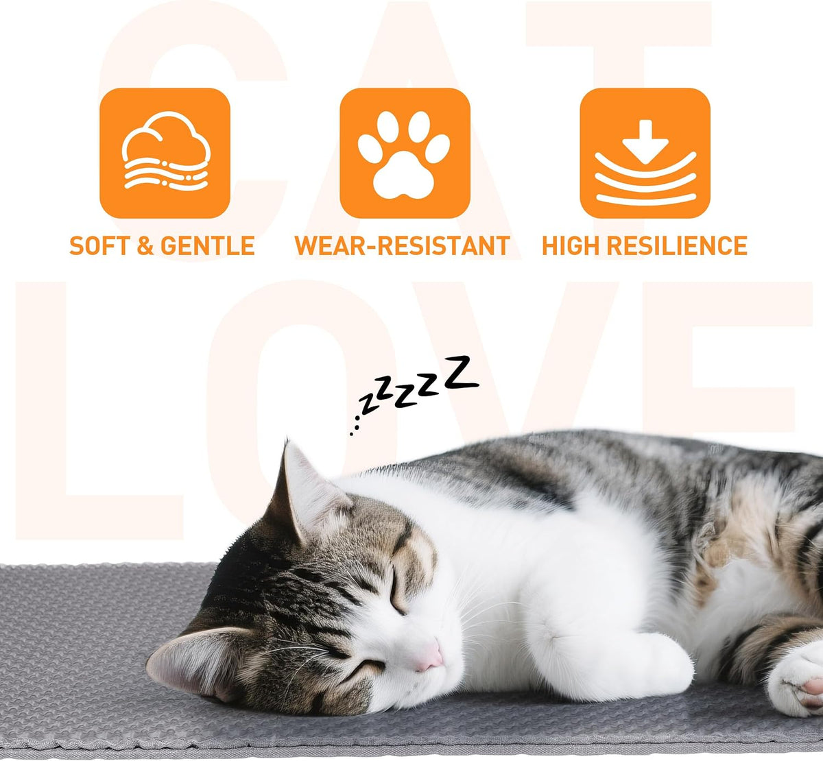 Large Cat Litter Mat for Litter Box, 47"x33" Double Layer Trapping Mat, Non-Slip Water Proof Kitty Litter Pad, Grey - Image 9