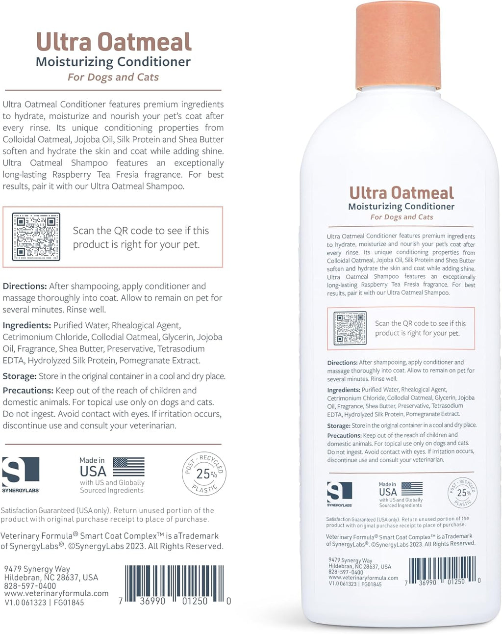 pH balanced sensitive skin dog conditioner with raspberry tea fragrance.