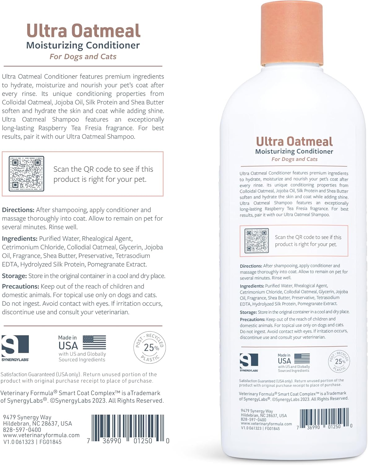 pH balanced sensitive skin dog conditioner with raspberry tea fragrance.