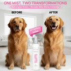 USA imported leave in dog detangling mist for smoothing matted fur.