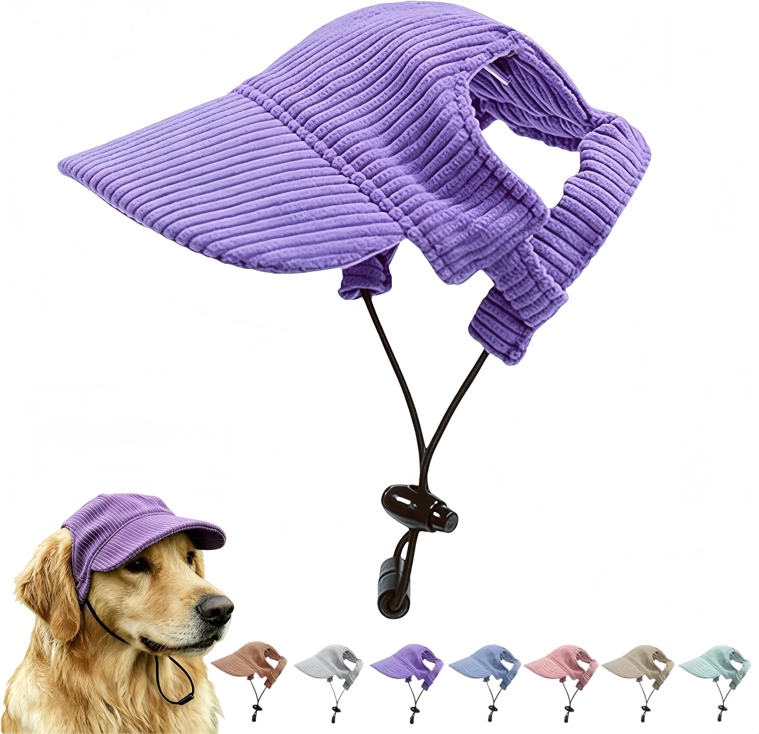 Pet Baseball Cap with Ear Holes - Multi-Color Sun Visor Hat for Dogs & Cats, Summer & Fall Beach Headwear for Puppies & Kittens (Green, XL) - Image 12