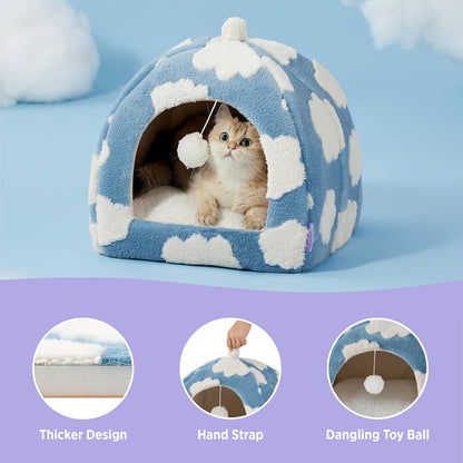 Le Sure kitten bed with hanging toy ball