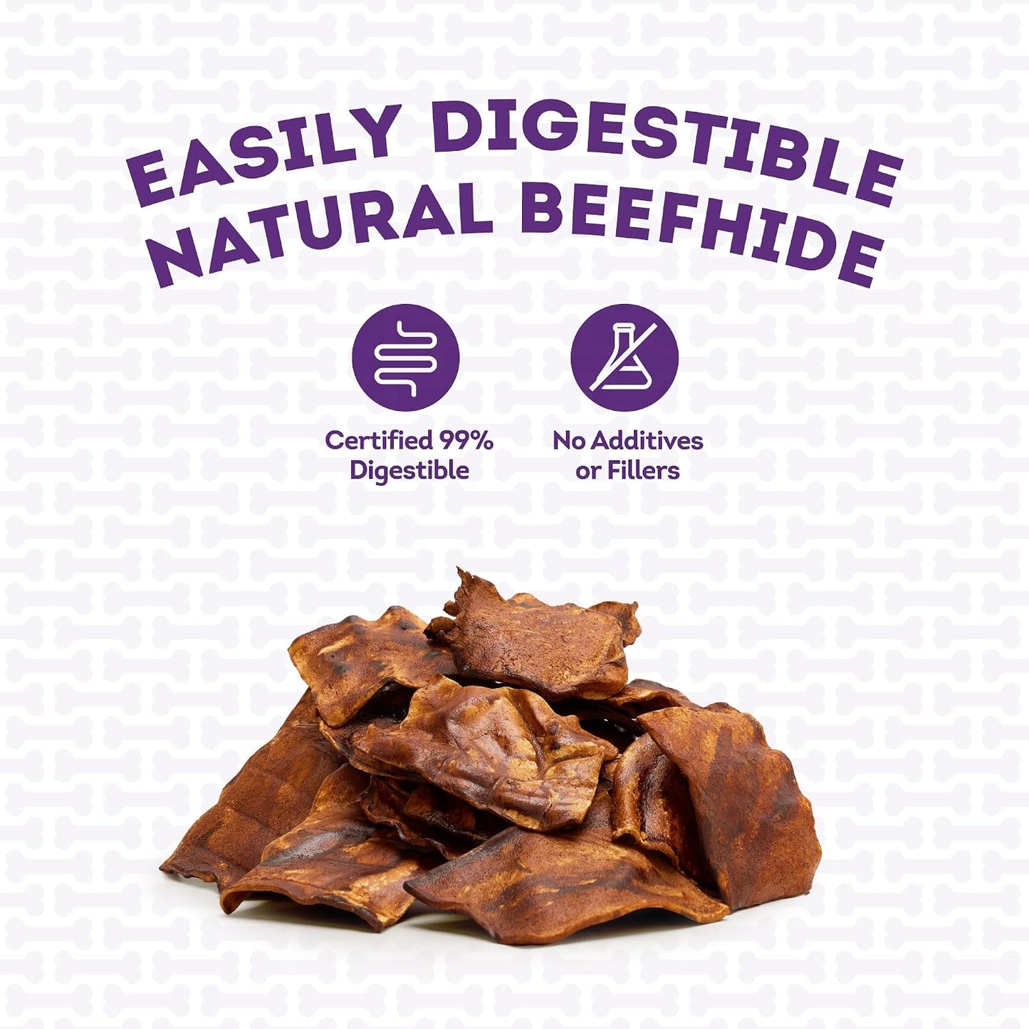 Global Food Safety Initiative certified Treatly pet snacks for long lasting chewing.