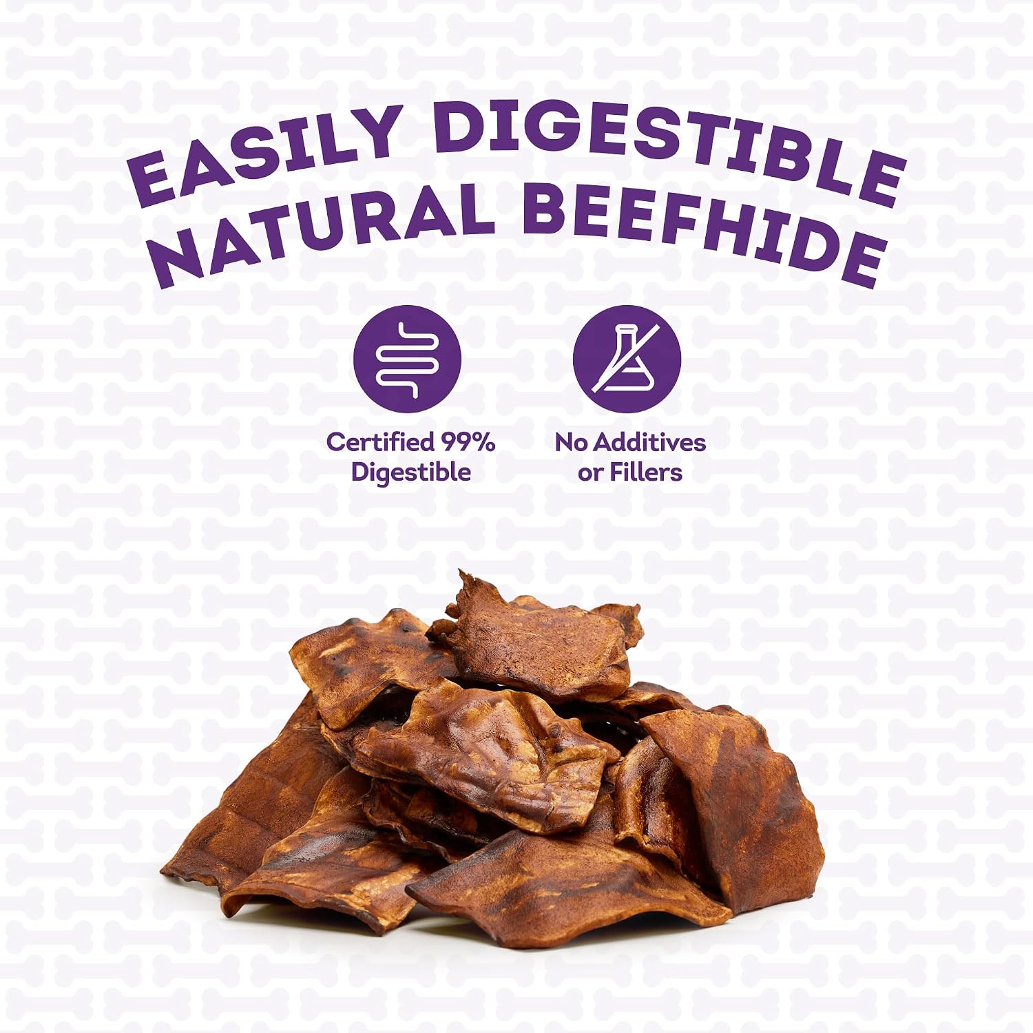 Global Food Safety Initiative certified Treatly pet snacks for long lasting chewing.