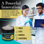 Applying Curicyn wound clay to horse hoof or paw
