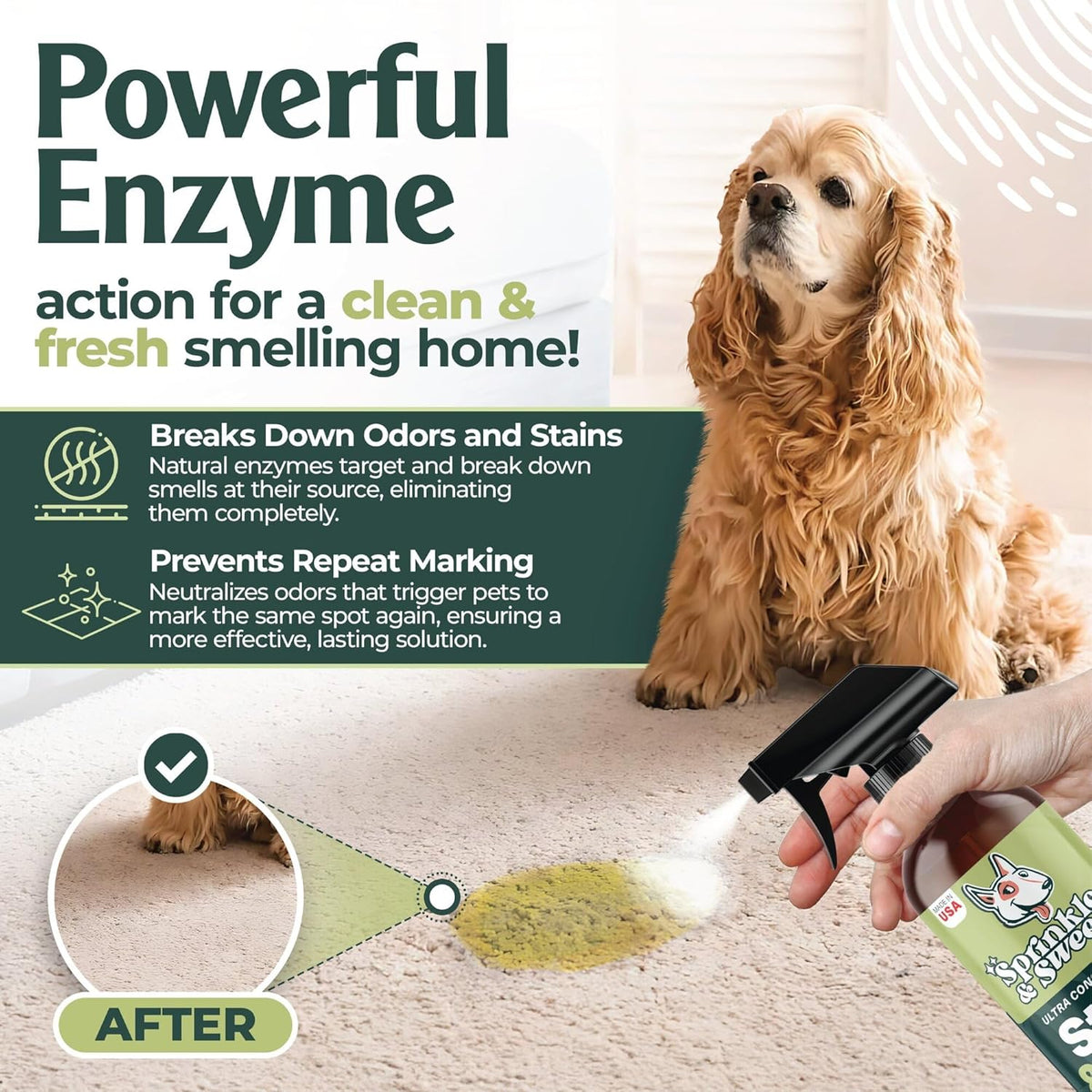 Sprinkle and Sweep 32 fluid ounce enzyme spray 2 pack set