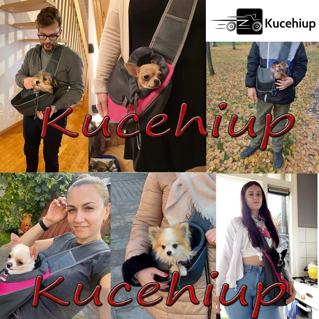 Adjustable padded shoulder strap of Kucehiup pet travel sling
