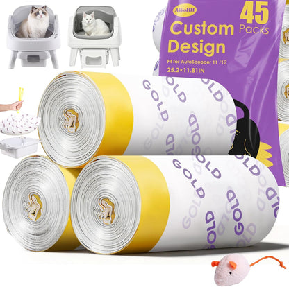 AWoHH automatic cat litter box bags front view on white background