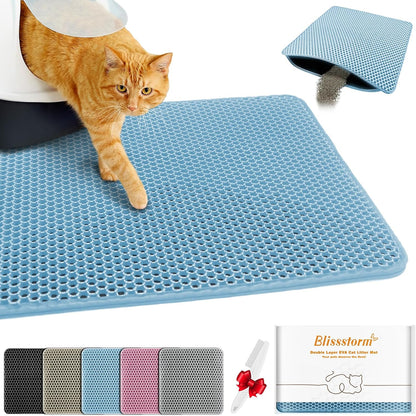 Blissstorm non slip pet feeding mat and litter trapper in pink color