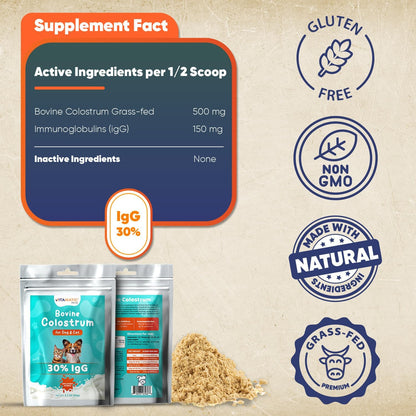 Premium pet immune support supplement packaging back label instructions