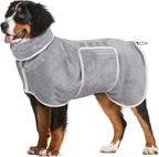 Dog Bathrobe Towel Drying Coat - Super Absorbent Dog Towels Bath Robe for Drying Dogs Large, Soft Adjustable Collar & Belly Strap Fast Drying Coat Pet Dog Cat Bath Robe Towel (Blue, Large) - Image 10