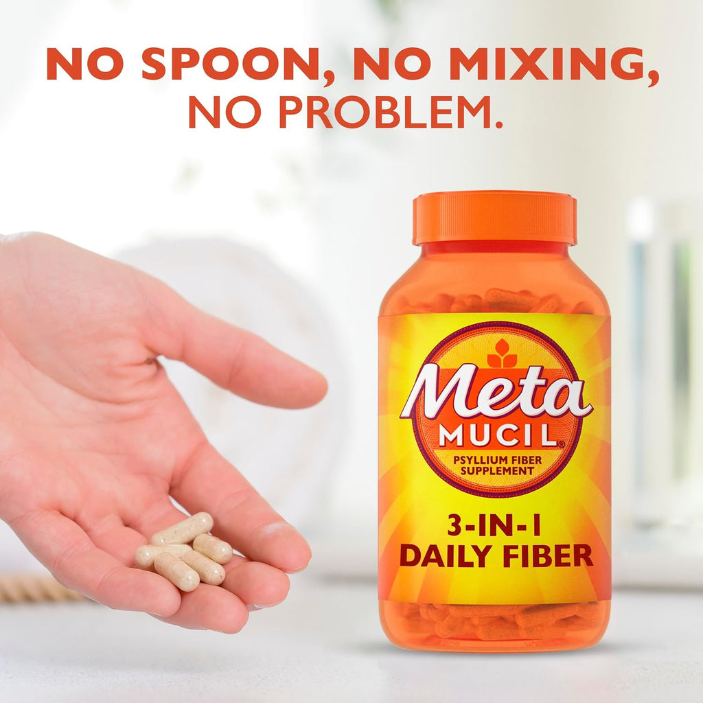 Metamucil, Psyllium Husk GLP-1 Friendly Fiber Capsules, 300 Capsules, 3-in-1 Fiber Supplement, Daily Psyllium Husk Fiber Capsules Help Support Digestive Health by Promoting Regularity* - Image 4