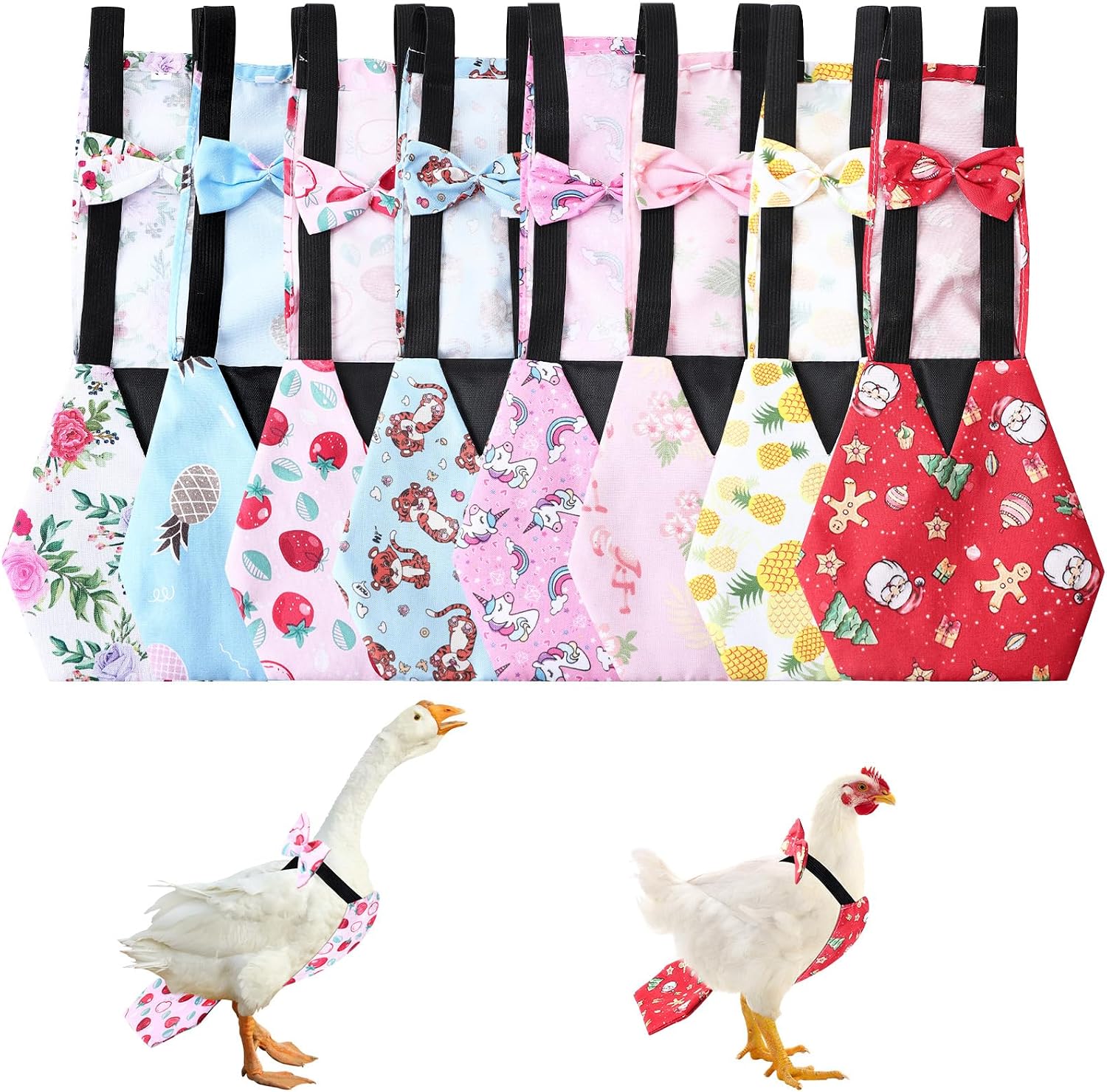 SilTriangle adjustable poultry nappy showing the secure back hook and loop closure system
