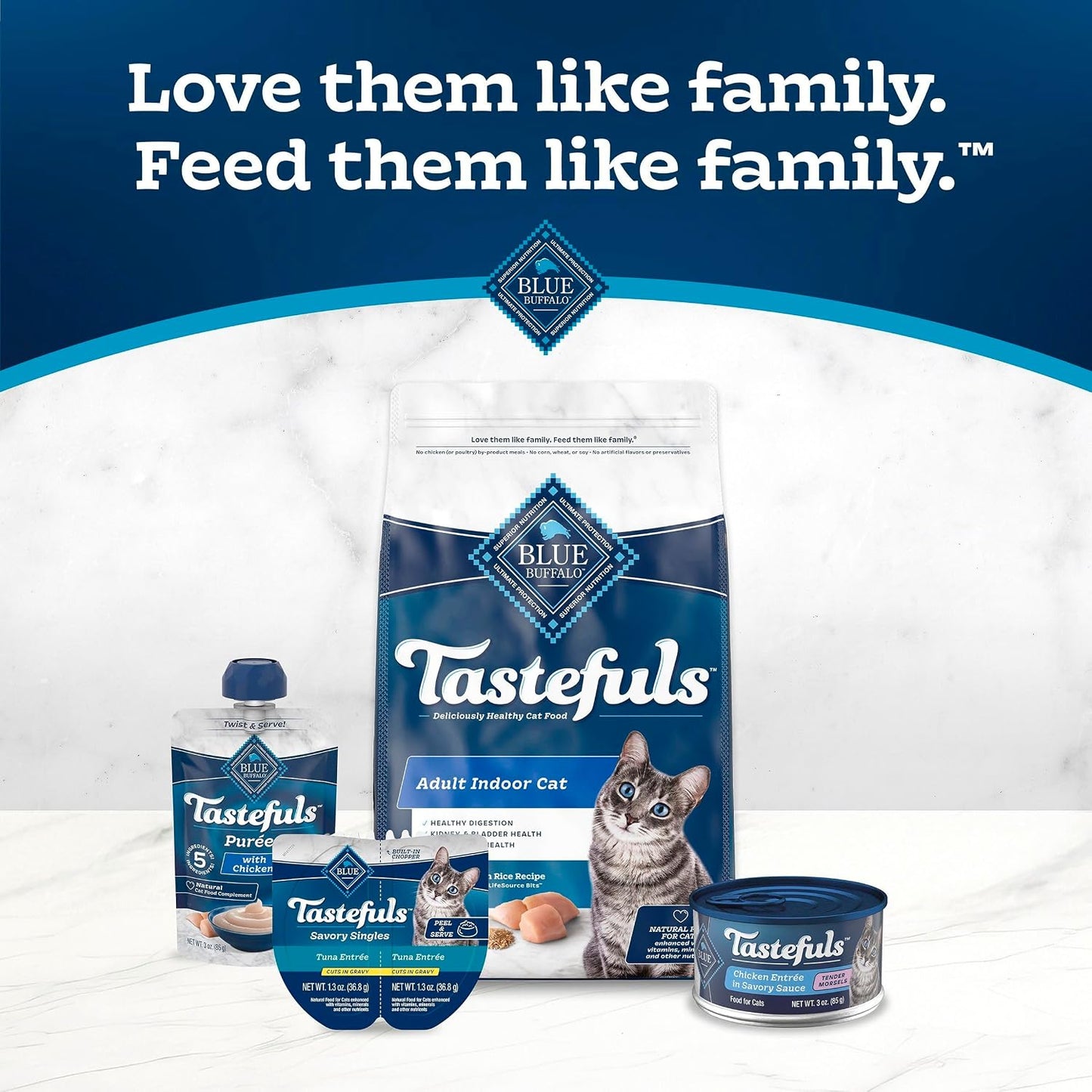 Blue Buffalo Tastefuls Wet Food for Adult Cats, Made with Natural Ingredients, Chicken Entre, Tender Morsels in Gravy, 3oz Cans, 4Pack Trial Size - Image 9