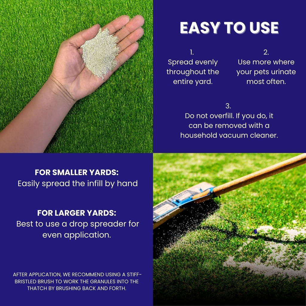 BioFill turf infill sponge action demonstration graphic for ammonia and moisture absorption