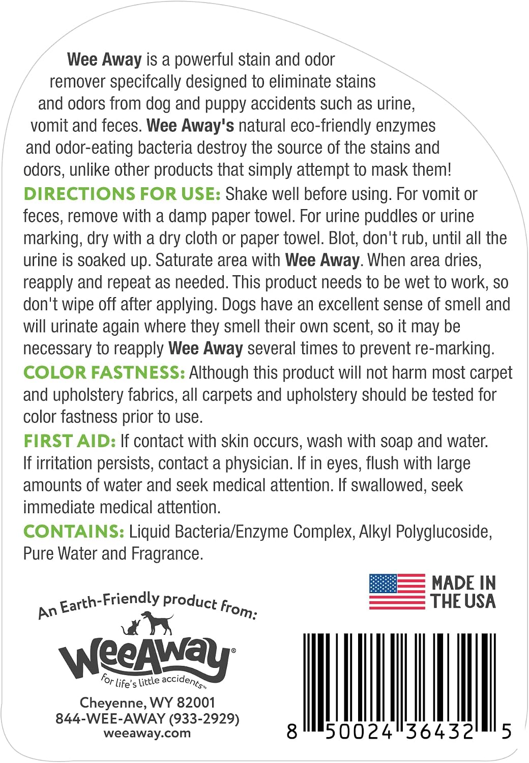 Wee Away(R) X2 Dog Urine Stain & Odor Remover - Double Strength Enzyme Spot Cleaner for Dog Pee, Marking & Odor Removal, Carpet, Furniture & Bedding, Non-Toxic, 16 oz - Image 9
