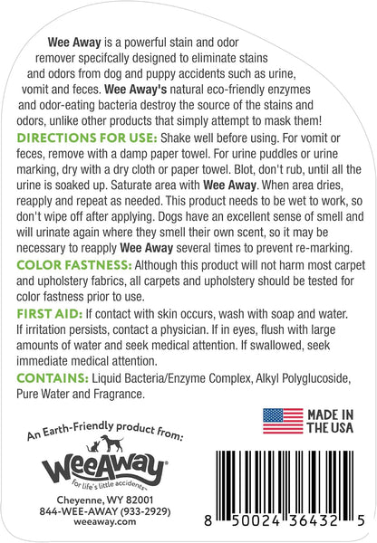 Wee Away(R) X2 Dog Urine Stain & Odor Remover - Double Strength Enzyme Spot Cleaner for Dog Pee, Marking & Odor Removal, Carpet, Furniture & Bedding, Non-Toxic, 16 oz - Image 9