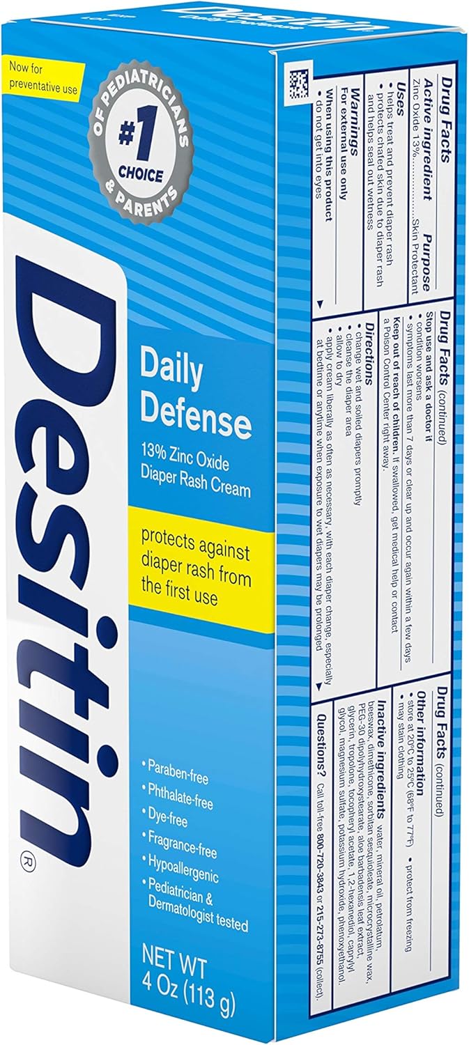Desitin Daily Defense Baby Diaper Rash Cream with Zinc Oxide to Treat, Relieve & Prevent diaper rash, 4 oz - Image 9