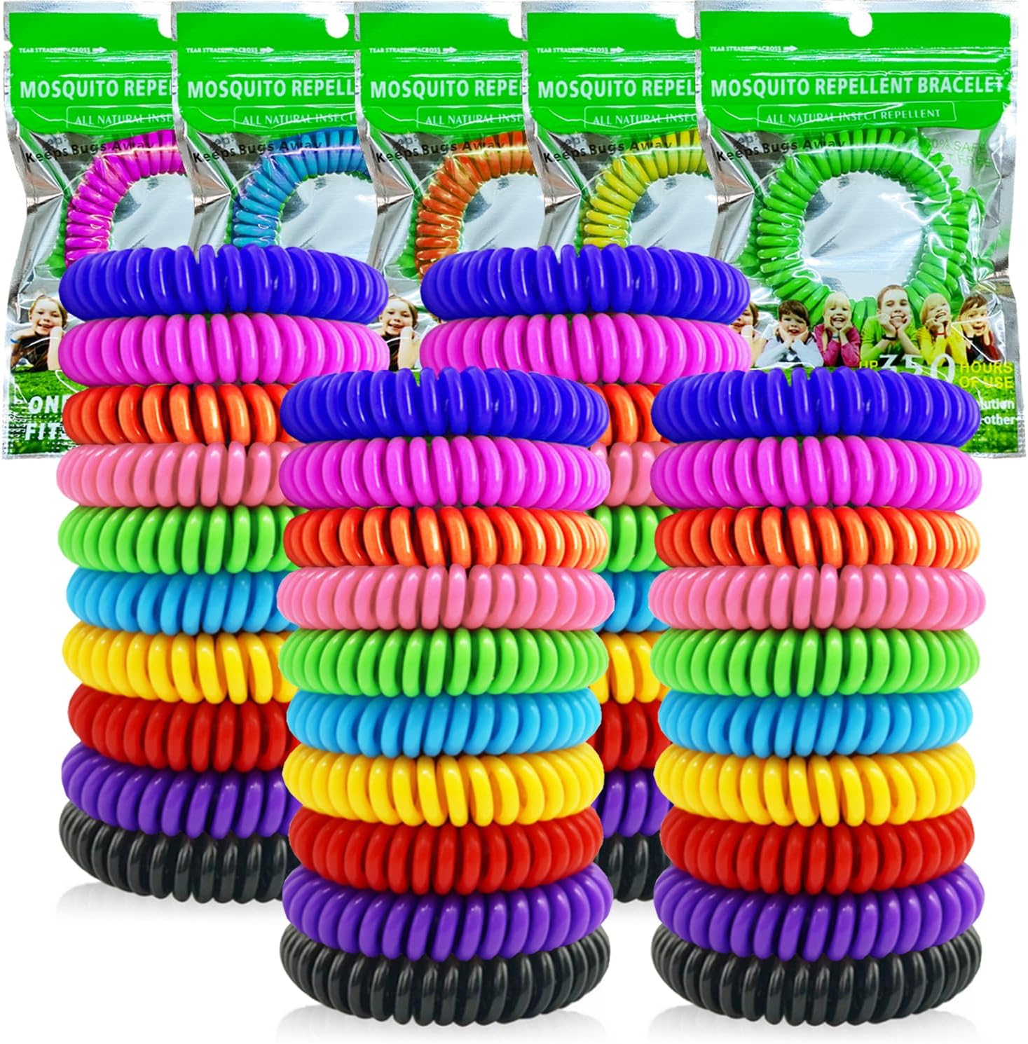 BuggyBands 40 Pack Mosquito Repellent Bracelets front view