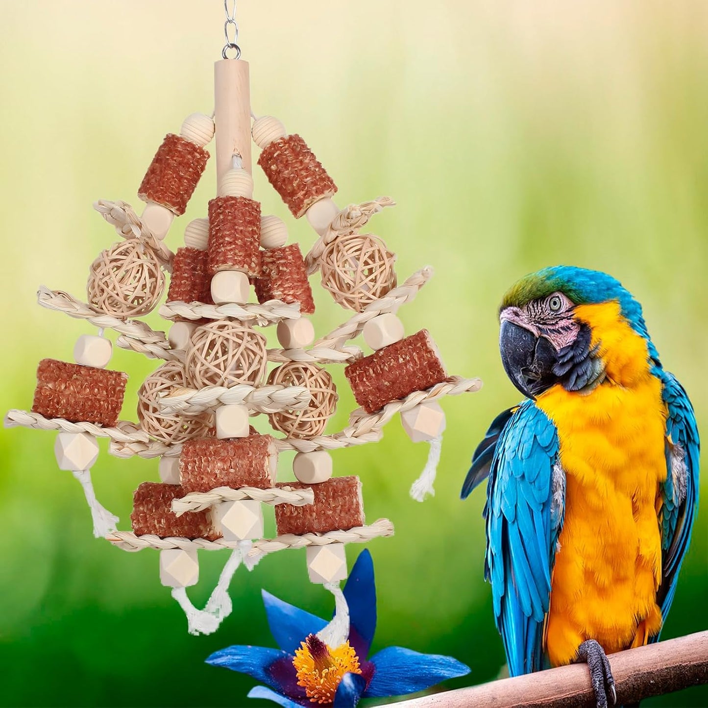 Kencunay premium USA imported natural corn husk bird toy