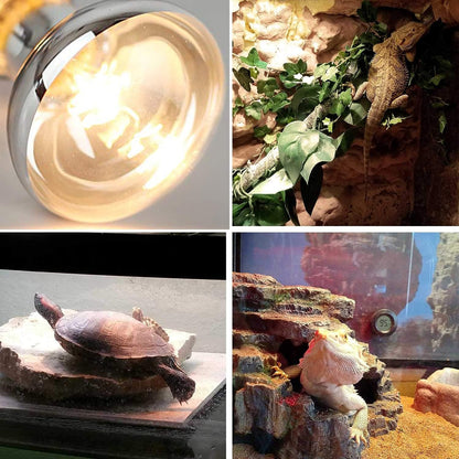 MIXJOY reptile basking lamp bulb providing necessary warmth for bearded dragons and turtles