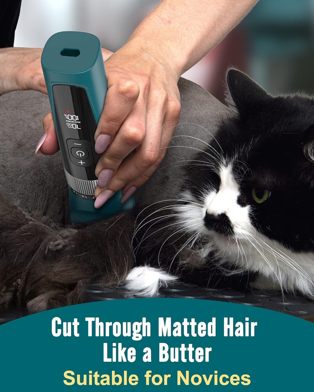 Oneisall cordless pet grooming kit including four guard combs scissors and comb