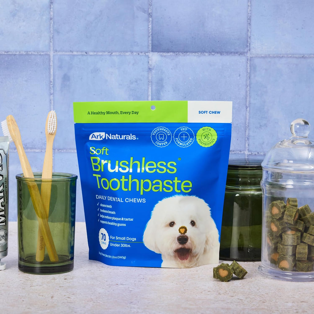 Ark Naturals Small Breed Soft Brushless Toothpaste + Breath Bursts Bundle - Vet Formulated Dog Dental Chews for Small Breeds - Helps Reduce Plaque & Tartar, Polishes Teeth, and Freshens Breath - Image 9