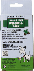 Premium imported USA dog waste bags made from recycled plastic.
