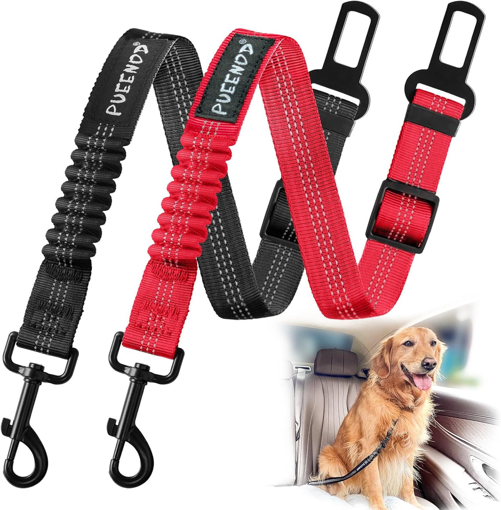 2 Pack Dog Seat Belt Adjustable Dog Car Seatbelts for Vehicle Nylon Pet Safety Seat Belt with Elastic Bungee Buffer Reflective & Durable Car Harness for Dogs - Image 10