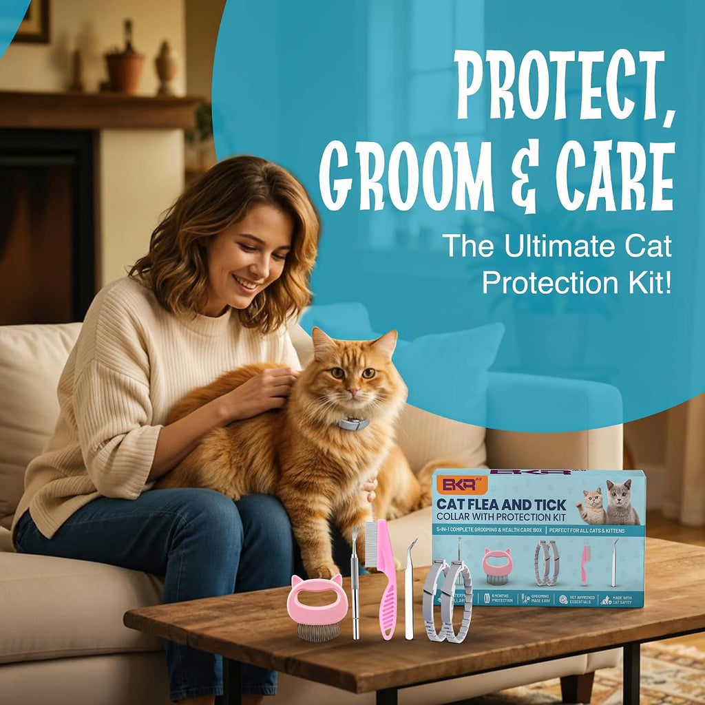 Complete 5-in-1 feline health and grooming box set