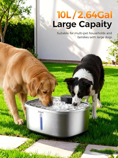 Pokpet wireless pet fountain with LED water level window