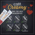 Catit natural cat treat tube poured into a bowl as a meal topper.