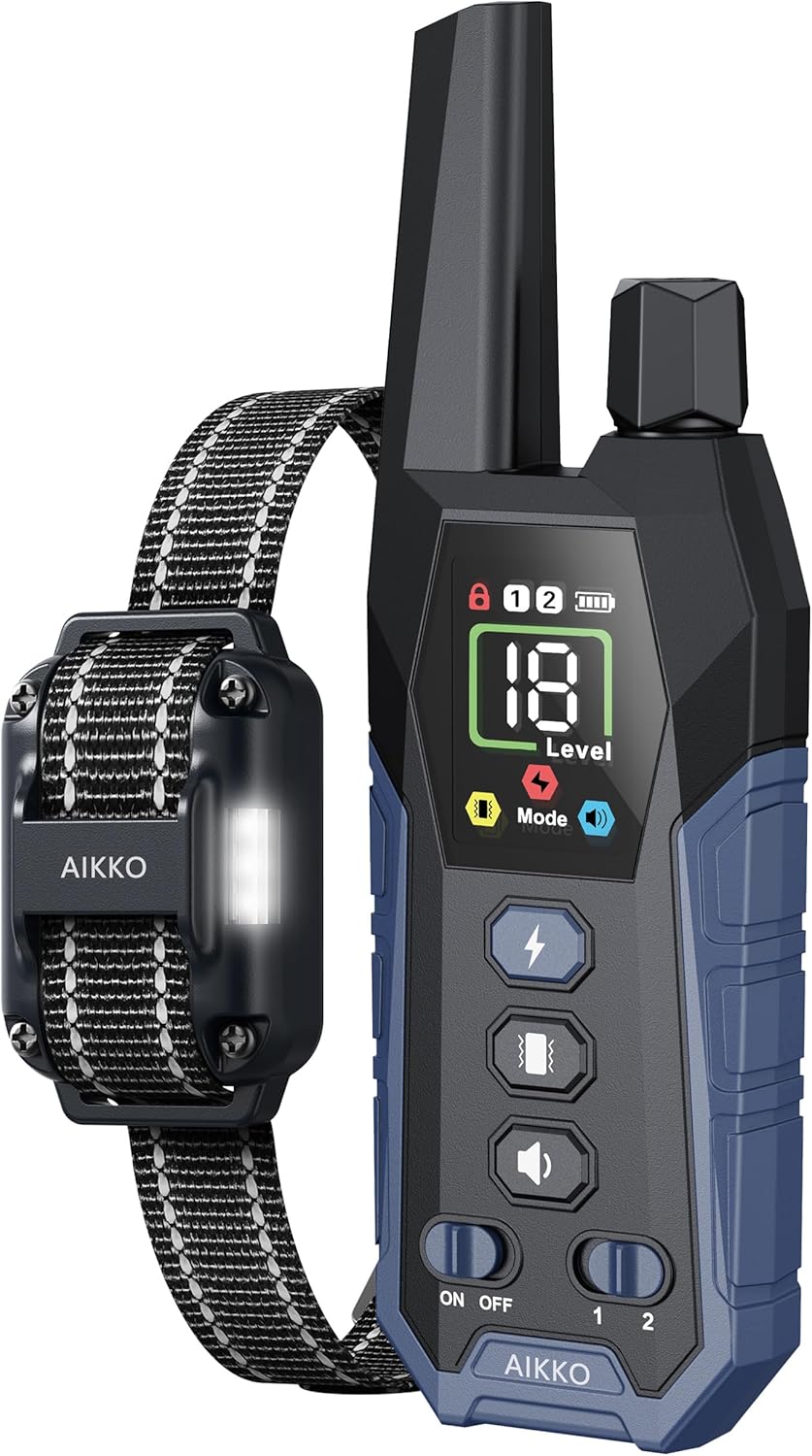 Aikko professional dog training collar front view navy blue
