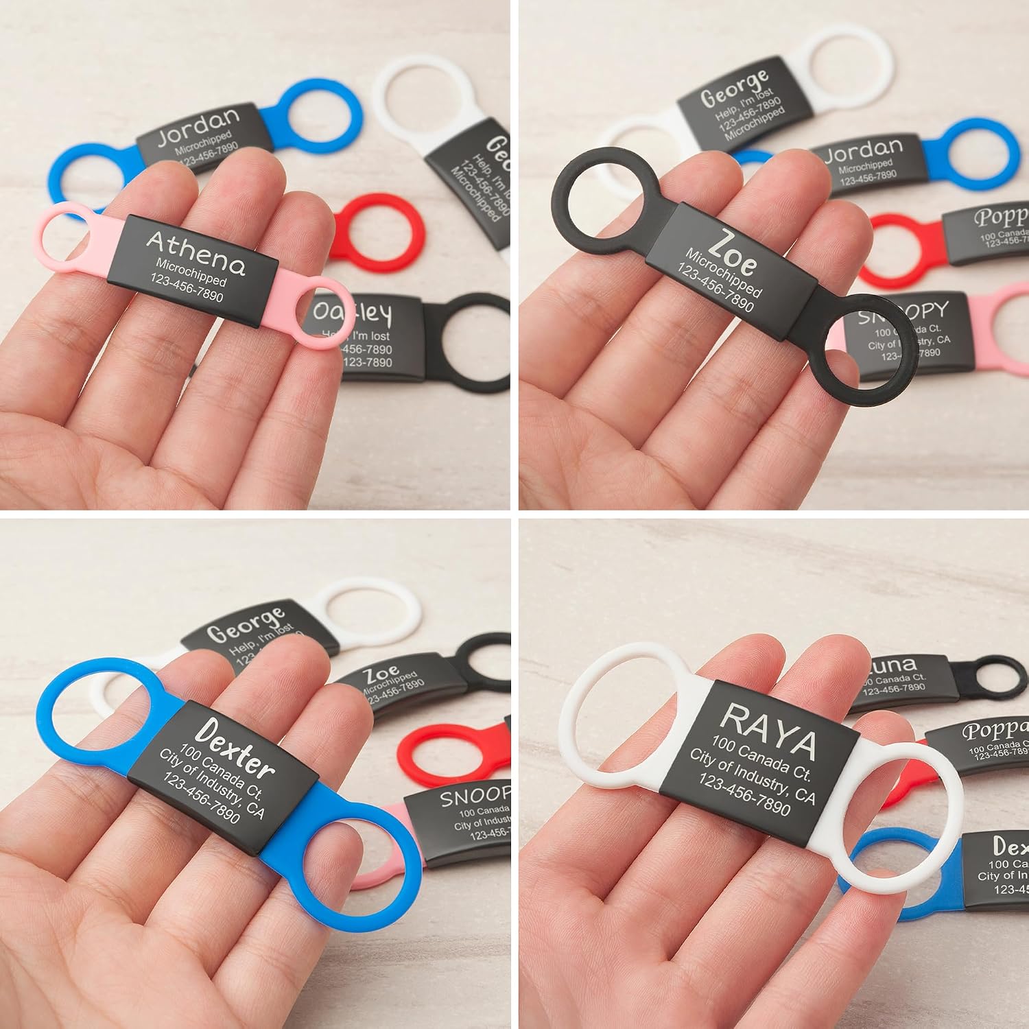 Noise free pet ID tag small size dimensions