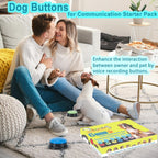 Sheet of thirty pre-printed visual scene stickers included in the ESYELEC pet training kit.