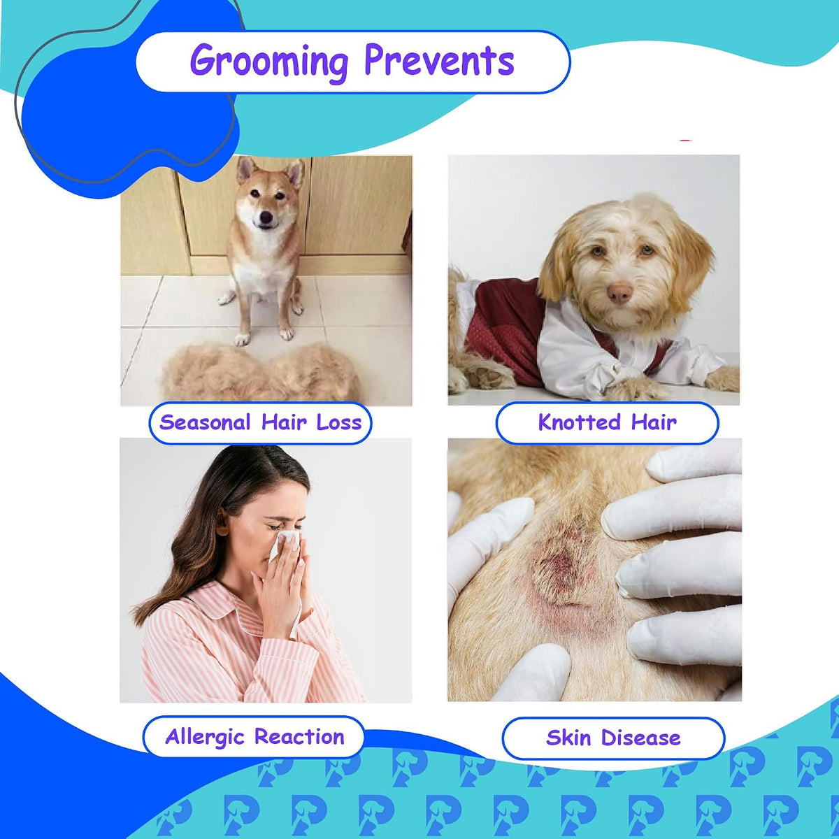 Professional pet grooming rake for removing mats