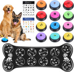 Dog Buttons for Communication,8Pcs 8 Color Talking Button Set with 30s Recordable Voice Pet Training Buzzers with 2 Mats & 2 Stickers, Talking Buttons for Dogs & Cats (Batteries Not Included) - Image 14