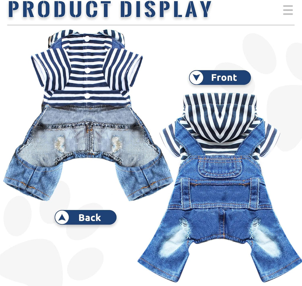 Doggyzstyle medium dog jeans outfit durable cotton fabric texture close up